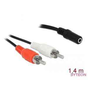 Delock Audio (Hang)kábel 2 x RCA apa  1 x 3,5 mm 3 tűs Sztereo Jack 1,4 m