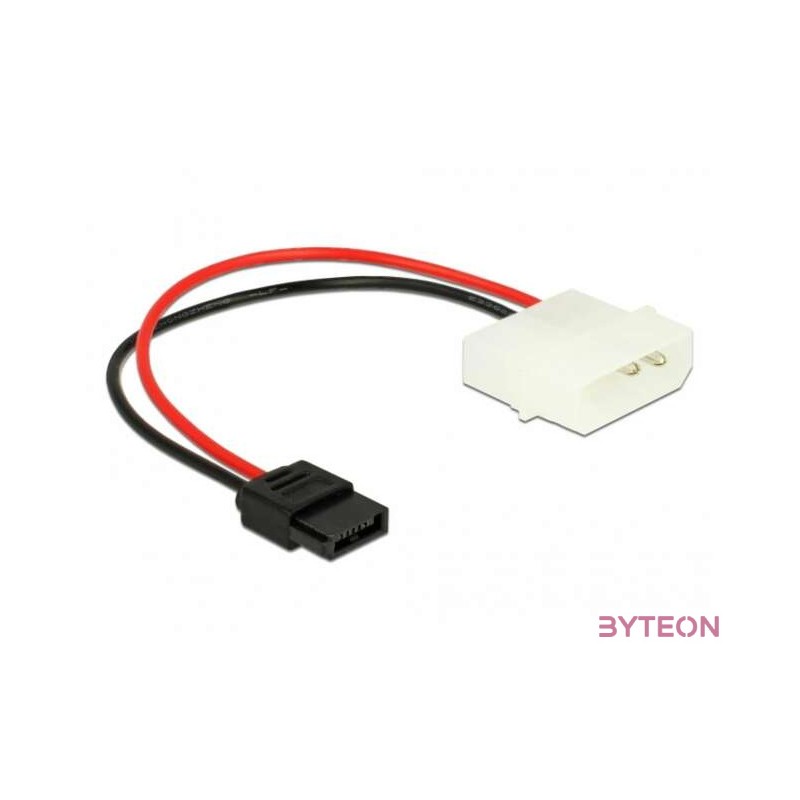 Delock Tápkábel Molex 4 tűs apa, Slim SATA 6 tűs anya csatlakozóhoz, hossz 15 cm