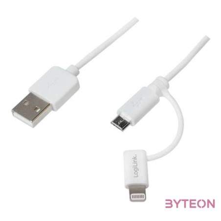 Logilink USB Cable, Micro USB with Lightning adapter, 1m