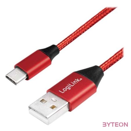 Logilink USB 2.0 Cable, AM to USB-C, red, 1m