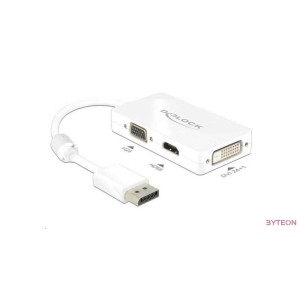 Delock Displayport 1.1 male - VGA , HDMI , DVI  female passzív - Fehér