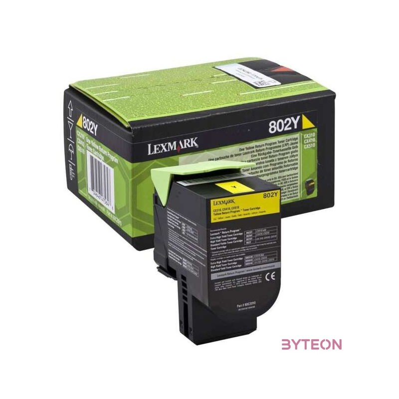 Toner Lexmark 802Y yellow  return  1000 pgs  CX310dn , CX310n , CX410de