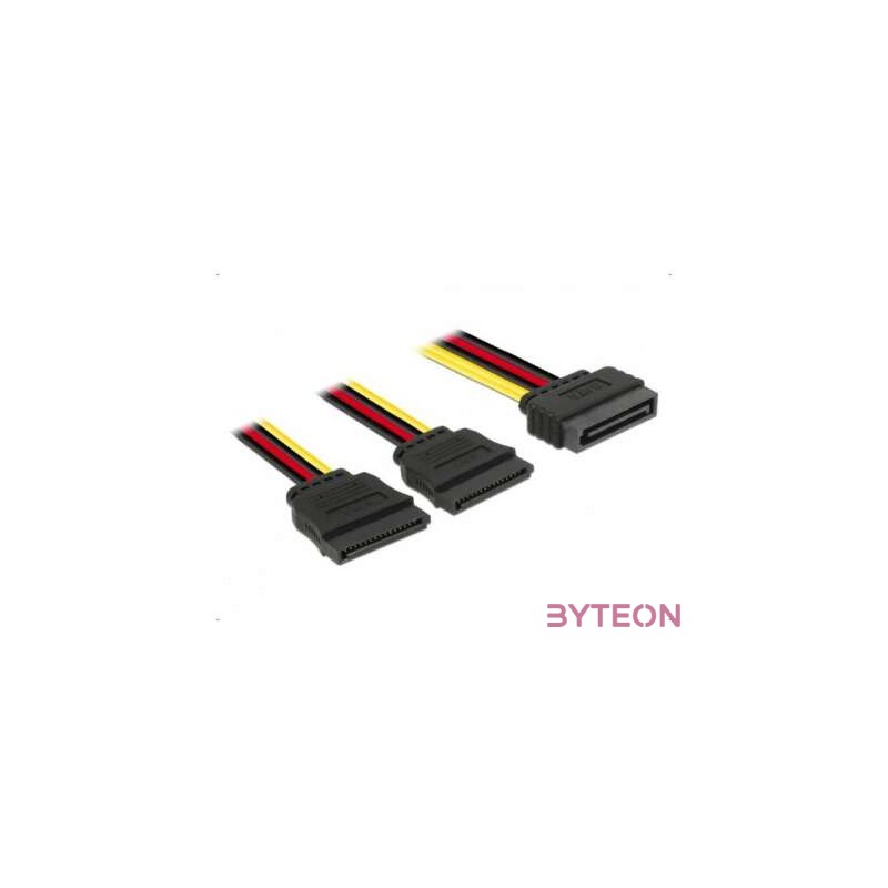 Delock Cable Power SATA 15 pin  2 x SATA HDD  straight