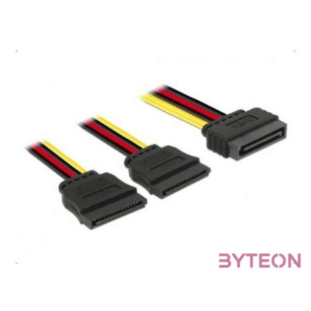 Delock Cable Power SATA 15 pin  2 x SATA HDD  straight