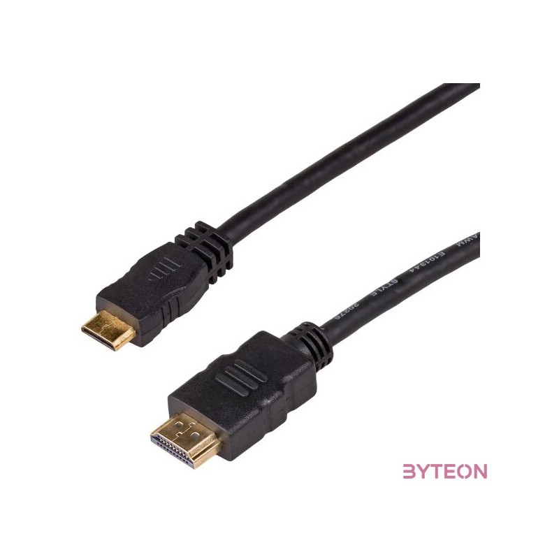 Akyga HDMI 1.4 - HDMI mini C M,M video jelkábel 1m fekete