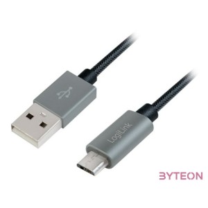 Logilink USB 2.0 Cable, USB AM to Micro BM, Nylon Braid, 2m