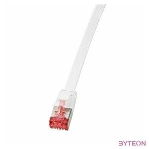 Logilink Patch Cable Flat Cat.6A Shielded 15,0m white
