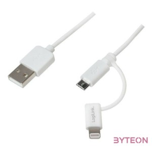 Logilink USB Cable, Micro USB with Lightning adapter, 1m