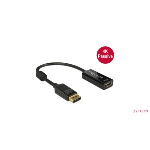 Delock Displayport 1.2 male - HDMI 4K female passzív - Fekete