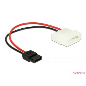 Delock Tápkábel Molex 4 tűs apa, Slim SATA 6 tűs anya csatlakozóhoz, hossz 15 cm