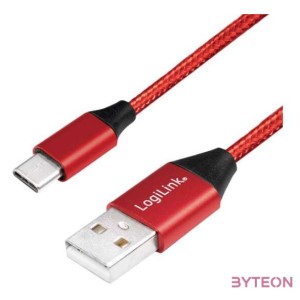Logilink USB 2.0 Cable, AM to USB-C, red, 1m