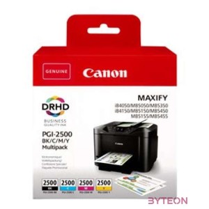 Canon PGI-2500 BK,C,M,Y MULTI VALUE PACK (BLACK  COLOUR) tintapatron 4-color