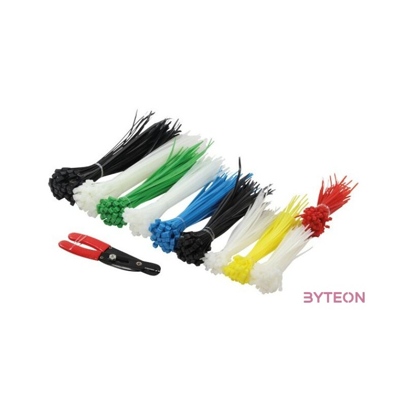 LogiLink kábelkötegelő szett színes 600db