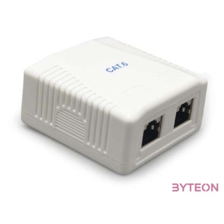 Gembird 2x RJ45 kat. 6 fali aljzat, komplett, fehér