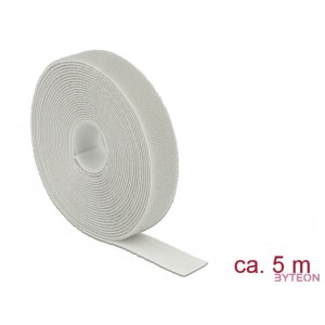 Delock Hurkolható rögzítők, 5 m x 20 mm (H x Sz) tekercs, szürke