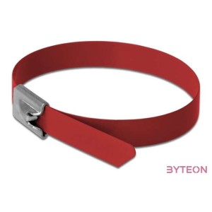 Delock Rozsdamentes Acél Kábelkötegek Hossza 400 x Szélesség 7,9 mm piros 10 db.