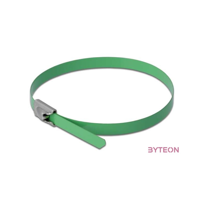 Delock Rozsdamentes Acél Kábelkötegek Hossza 200 x Szélesség 4,6 mm zöld 10 db.