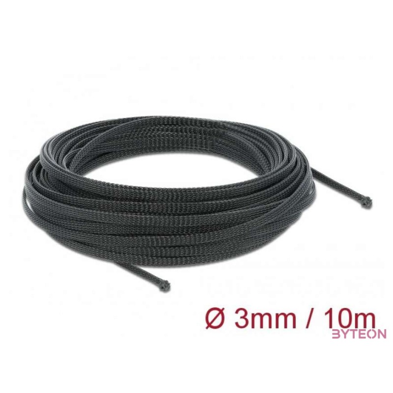 Delock Fonott kábelharisnya nyújtható 10 m x 3 mm fekete