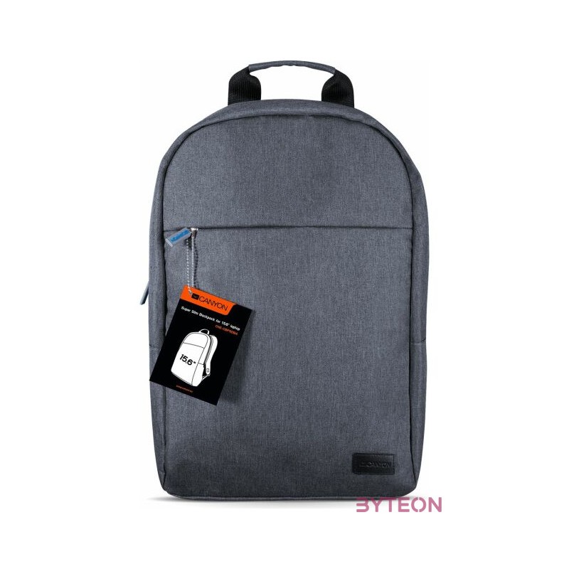 Canyon CNE-CBP5DB4 Super Slim Minimalistic 15,6 poliészter notebook hátizsák szürke