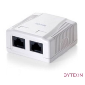 Gembird 2x RJ45 kat. 5e fali aljzat, komplett, fehér