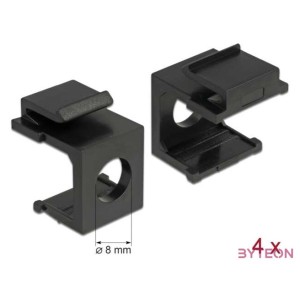 Delock Keystone fekete borító 8 mm-es lyukkal, 4 db.
