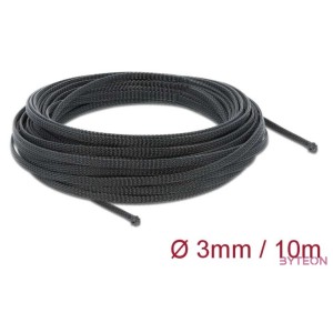 Delock Fonott kábelharisnya nyújtható 10 m x 3 mm fekete