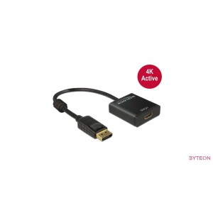 Delock Displayport 1.2 male - HDMI 4K female aktív - Fekete