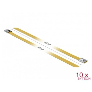 Delock Rozsdamentes Acél Kábelkötegek Hossza 400 x Szélesség 7,9 mm sárga 10 db.