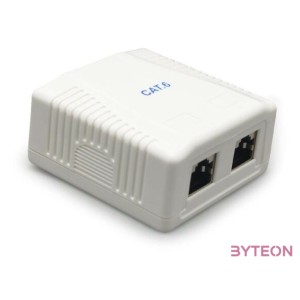 Gembird 2x RJ45 kat. 6 fali aljzat, komplett, fehér