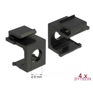 Delock Keystone fekete borító 8 mm-es lyukkal, 4 db.