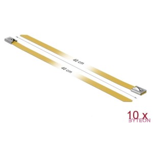 Delock Rozsdamentes Acél Kábelkötegek Hossza 400 x Szélesség 7,9 mm sárga 10 db.