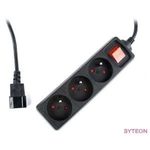 Gembird Energenie 3 SOCKETS aljzat UPS rendszerhez (IEC CONNECTOR), 0.6m, fekete