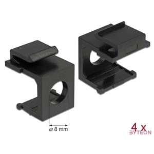 Delock Keystone fekete borító 8 mm-es lyukkal, 4 db.