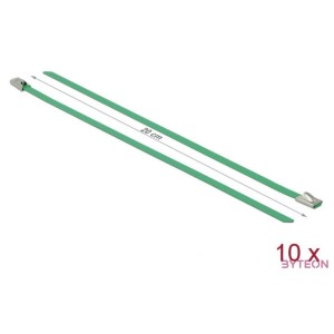 Delock Rozsdamentes Acél Kábelkötegek Hossza 200 x Szélesség 4,6 mm zöld 10 db.