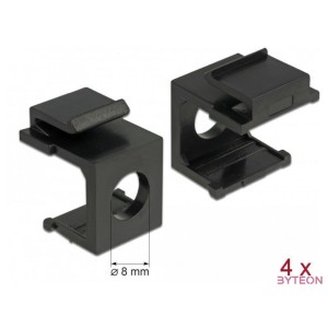 Delock Keystone fekete borító 8 mm-es lyukkal, 4 db.