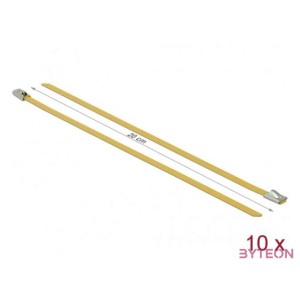 Delock Rozsdamentes Acél Kábelkötegek Hossza 200 x Szélesség 4,6 mm sárga 10 db.