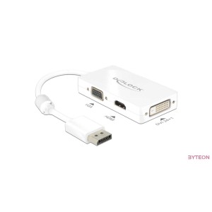 Delock Displayport 1.1 male - VGA , HDMI , DVI  female passzív - Fehér