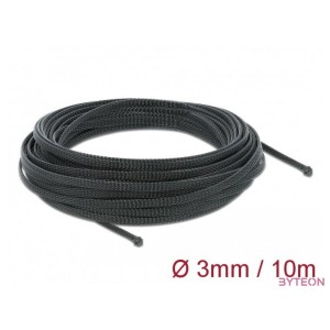 Delock Fonott kábelharisnya nyújtható 10 m x 3 mm fekete