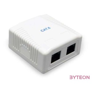 Gembird 2x RJ45 kat. 6 fali aljzat, komplett, fehér