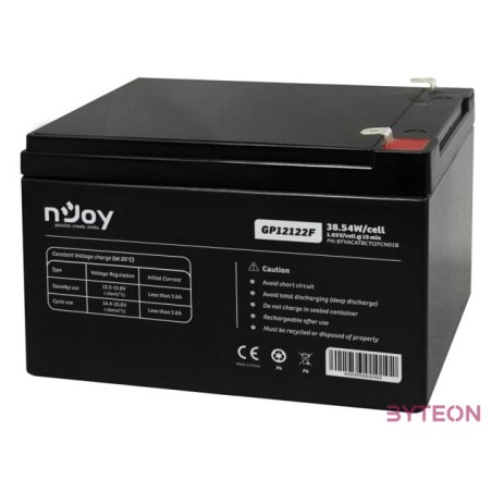 NJOY Szünetmentes akkumulátor - GP12122F (12V,12Ah, T2,F2, zárt, gondozás mentes, AGM)