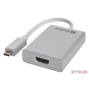 Sandberg Kábel Átalakító - USB-C to HDMI Link (ezüst USB-C bemenet HDMI (anya) kimenet 2048x115232bit)