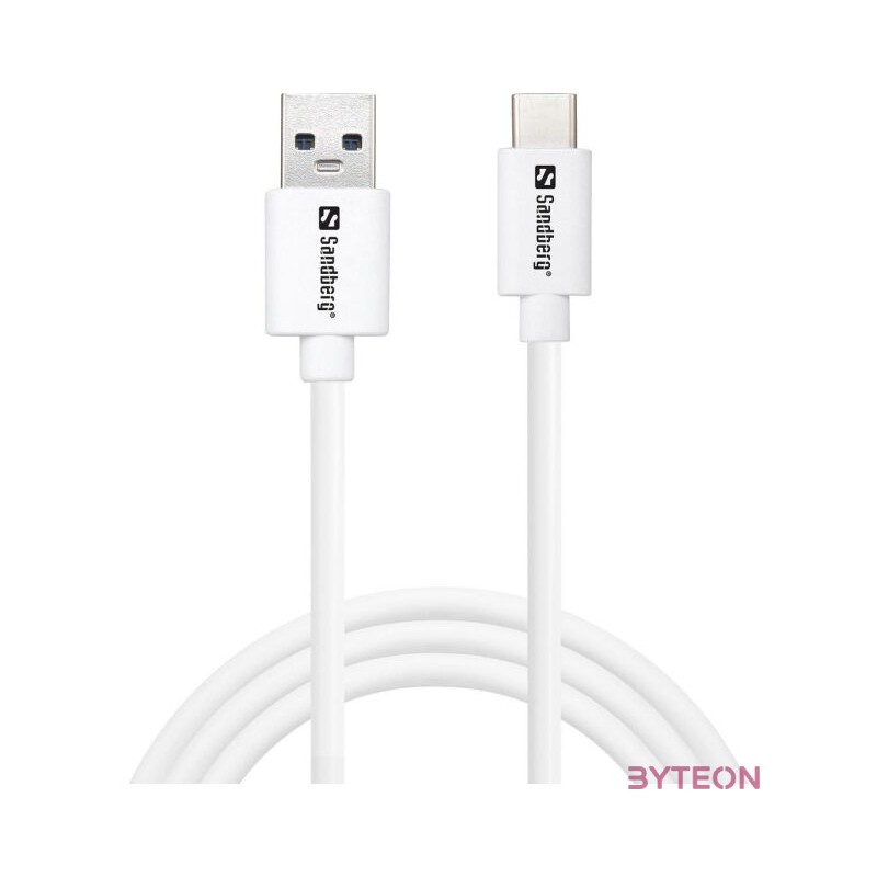 Sandberg Kábel - USB-C to USB3.0 (1m fehér USB-C 3.1 bemenet USB3.0 (apa) kimenet)