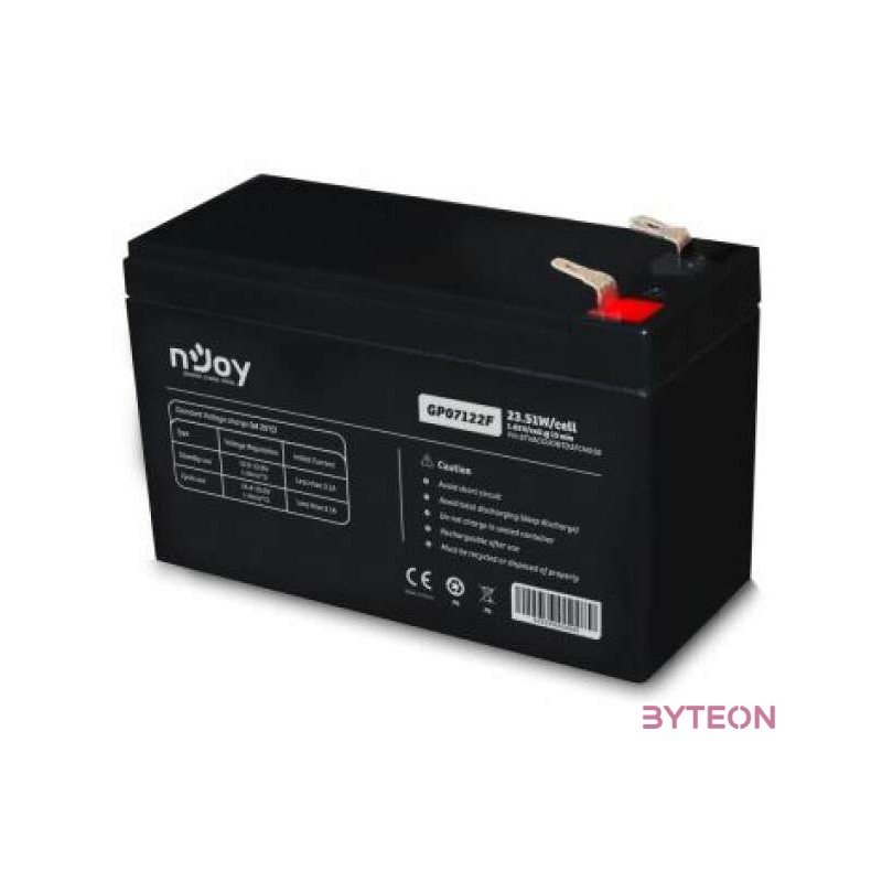 NJOY Szünetmentes akkumulátor - GP07122F (12V,7Ah, T2,F2, zárt, gondozás mentes, AGM)