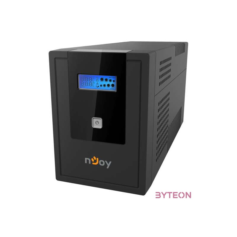 NJOY Szünetmentes  2000VA - Cadu 2000 (2 Schuko, line-interaktív, USB menedzsment, RJ11,45 vonalvédelem(1Gb,s), fekete)