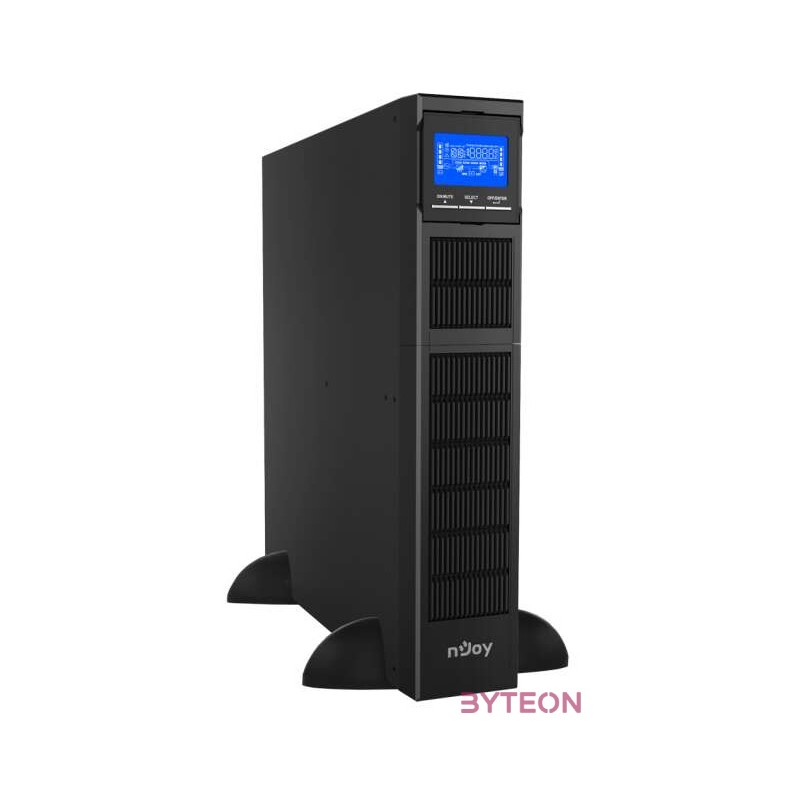 NJOY Szünetmentes 1500VA - Balder 1500 (Online, RS232, USB, szoftver, LCD kijelző, 2U rack, akkumulátorok nélkül)