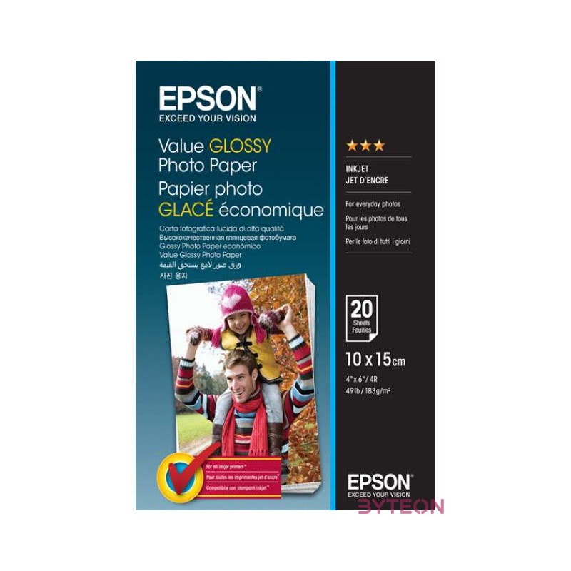 Epson Value Glossy Photo Paper 10x15cm 20 sheet