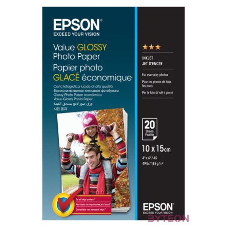 Epson Value Glossy Photo Paper 10x15cm 20 sheet
