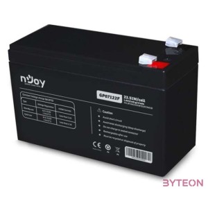 NJOY Szünetmentes akkumulátor - GP07122F (12V,7Ah, T2,F2, zárt, gondozás mentes, AGM)