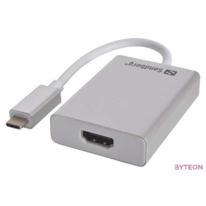Sandberg Kábel Átalakító - USB-C to HDMI Link (ezüst USB-C bemenet HDMI (anya) kimenet 2048x115232bit)