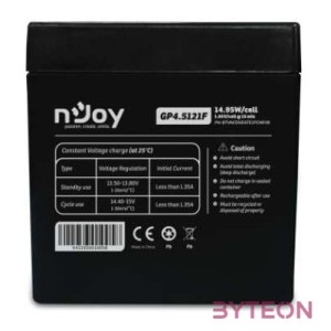 NJOY Akkumulátor - GP4.5121F (12V,4.5Ah, T1,F1, zárt, gondozás mentes, AGM)